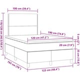  s oprugama i madracem LED smeđesivi 120x190cm od tkanine | shoptok.hr
