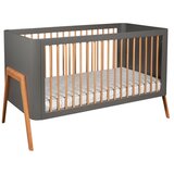 Troll nursery® otroška posteljica 2v1 torsten™ 70x140 seal grey/teak | shoptok.hr