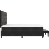  Krevet s opruga kutije s uzglavljem Crna 200 x 200 cm Baršun | shoptok.hr