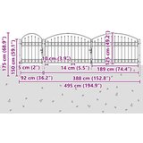  Vrata Ograde za Vrt s Arhivnim Vrh Siva 500 x 75 cm Čelik | shoptok.hr