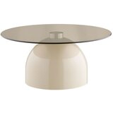 House Nordic Bež okrogla klubska mizica s stekleno mizno ploščo ø 70 cm Ravello – | Shoptok.si