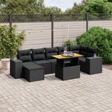 vidaXL 8-dijelni set vrtnih sofa od poliratana s jastucima crni | shoptok.hr