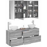  Set namještaja za kupaonicu 4 kom. Siva Sonoma | shoptok.hr