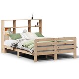 Maison Chic Posteljni okvir - Dvoposteljna postelja - Zakonska postelja brez vzmetnice 140x190 cm trdna borovina-J10770, (21768519) | Shoptok.si