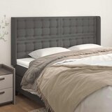  Uzglavlje s ušima sivo 203x16x118/128 cm od umjetne kože | shoptok.hr