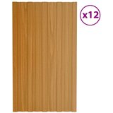 Krovni panel 12 pcs Prirodna 80 x 45 cm Pocinčani čelik - Svijetlo drvo 80 x 45 cm 12 | shoptok.hr