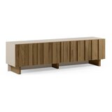 Marckeric Kremno bela/v naravni barvi TV omarica iz masivnega bora 180x50x43 cm Marlo – Cene