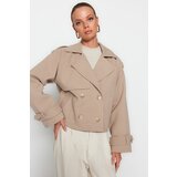 Trendyol Mink Oversize Wide Cut Stamped Coat Cene
