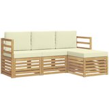  Set vanjskih sofa 4 pcs Bijela i krem 185,5 x 122,5 x 73 cm | shoptok.hr