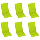  Jastuci za vrtne stolice 6 kom svjetlozeleni 120x50x3cm tkanina | shoptok.hr