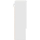 vidaXL Ogledalna omara s polico Bela z visokim sijajem 59 x 17 x 55 cm | Shoptok.si