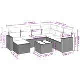 vidaXL 8-dijelni set vrtnih sofa s jastucima smeđi od poliratana | shoptok.hr