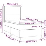 Box spring krevet s madracem svjetlosivi 90x190 cm od tkanine | shoptok.hr