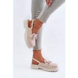 S. BARSKI Women's Flat Heeled Sandals with Beige Ornament D&A | Shoptok.si