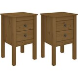 Maison Chic Dvo delni komplet Nočne omarice - Nočne mize medeno rjava 40x35x61,5 cm trdna borovina, (21686722) Cene