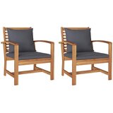  Stolica s jastukom 2 Komad Smeđa i tamno siva 65 x 60 x 76,5 cm | shoptok.hr