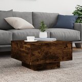  Stolić za kavu s LED svjetlima boja dimljenog hrasta 55x55x31cm | shoptok.hr
