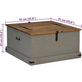 vidaXL Skrinja za shranjevanje HALDEN siva 91x91x47cm Masivni les, bor | Shoptok.si