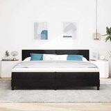  LED Box Spring Krevet s madracem Crna 200 x 200 cm Baršun | shoptok.hr