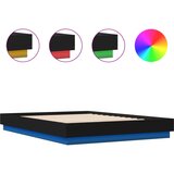 Maison Chic Posteljni okvir - Dvoposteljna postelja - Zakonska postelja z LED diodami črn 150x200 cm, (21692486) Cene