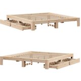 vidaXL Posteljni okvir brez vzmetnice 200x200 cm trdna borovina | Shoptok.si