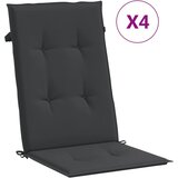  Jastuci za vrtne stolice 4 kom crni 120 x 50 x 3 cm od tkanine | shoptok.hr