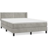 The Living Store Box spring postelja z vzmetnico svetlo siva 140x200 cm žamet - Box Spring Postelja, (21488430) | Shoptok.si