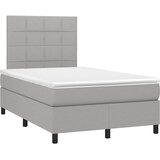 Krevet s oprugama i madracem LED svjetlosivi 120x190 cm tkanina | Eponuda.ba