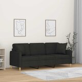  Trosjed s ukrasnim jastucima crni 180 cm od tkanine | shoptok.hr