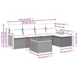  6-dijelni set vrtnih sofa s jastucima bež od poliratana | shoptok.hr