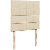 vidaXL Box spring postelja z vzmetnico krem 90x190 cm blago, (21321295) | Shoptok.si