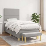 Box spring krevet s madracem svjetlosivi 90x190 cm od tkanine | shoptok.hr
