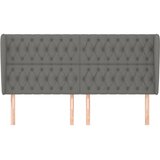  Uzglavlje s ušima tamnosivo 183x23x118/128 cm od tkanine | shoptok.hr