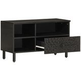TV ormarić crni 80x33x46 cm od masivnog drva manga | Eponuda.ba