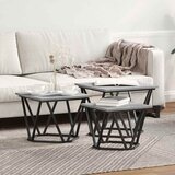  Kava Stol 3 pcs Siva Sonoma Inženjerska drva i čelik | shoptok.hr