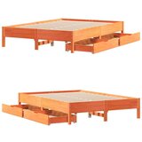 vidaXL Okvir kreveta bez madraca voštano smeđi 150x200 cm od borovine | shoptok.hr