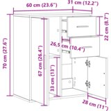 vidaXL Strani šal s predalom s polico Stari les 60 x 31 x 70 cm Konstruiran les | Shoptok.si
