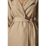  Women's Beige Belted Seasonal Trench Coat | Shoptok.si