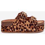 Boto Women's sandals with buckles on a massive platform leopard Odisene | Shoptok.si