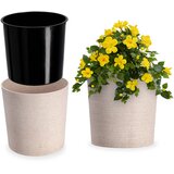 KADAX cvetlični lonec, cvetlični lonec, stojalo za rože, 19 cm, za dnevno sobo, bež + vložek, (5000352673) | Shoptok.si
