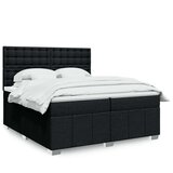 vidaXL Box spring postelja z vzmetnico črn 200x200 cm blago | Shoptok.si