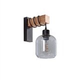 Brilagi Zidna lampa WOOD GLASS 1xE27/60W/230V borovina/crna/dim siva | Eponuda.com