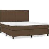  Box spring postelja z vzmetnico temno rjava 160x200 cm blago, (20899572) | Shoptok.si
