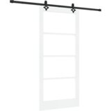 vidaXL Drsna vrata z montažnim kompletom bela 93x202 cm trdi bor, Notranja vrata z steklom 'ORKDAL'bela 93x202x4 cm | Shoptok.si