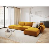 Mazzini Sofas Gorčično rumena žametna kotna sedežna garnitura z ležalnikom (desni kot) Vanda – | Shoptok.si