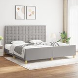 Maison Chic Posteljni okvir - Dvoposteljna postelja - Zakonska postelja brez vzmetnice svetlo siv 200x200 cm blago-J4183, (21768069) | Shoptok.si