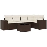  6-dijelni set vrtnih sofa od poliratana s jastucima smeđi | shoptok.hr