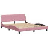  Posteljni okvir z vzglavjem roza 160x200 cm žamet, (21086341) | Shoptok.si