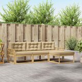  Set vanjskih sofa s jastukom 4 pcs Bijela i bež Poliester | Eponuda.com