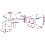  3-dijelni set sofa s jastucima smeđesivi od tkanine | shoptok.hr